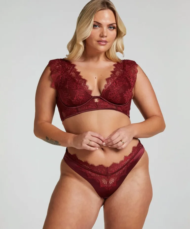 Zoe Non-Padded Underwired Longline Bra - Red