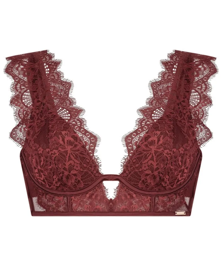 Zoe Non-Padded Underwired Longline Bra - Red