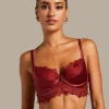 Zoe Padded Longline Underwired Bra - Red