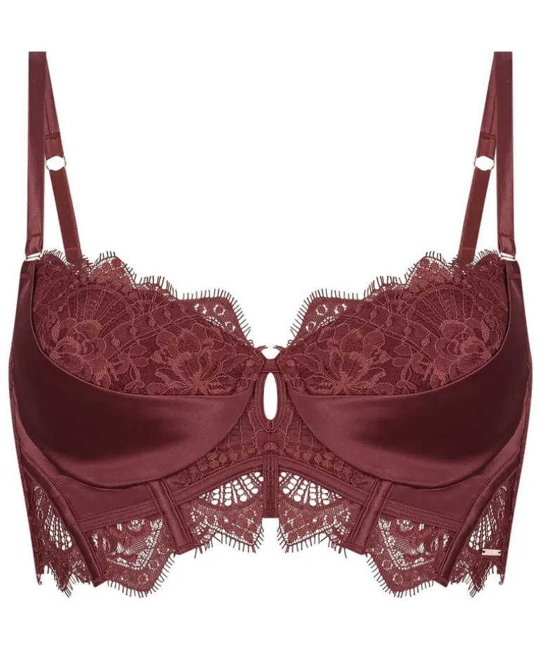 Zoe Padded Longline Underwired Bra - Red